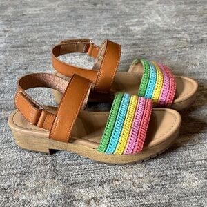 Cat and Jack -Colorful Kids Sandals - girls size 1 - platform